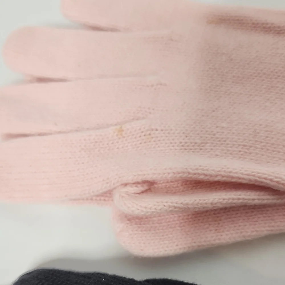 Two Cashmere Black and Pink Women's Gloves